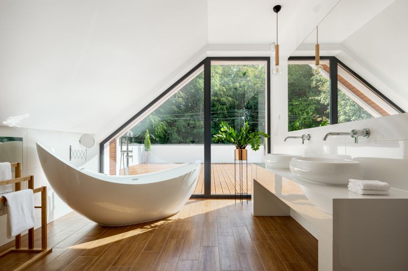 Freestanding Bathtub in a Contemporary Setting